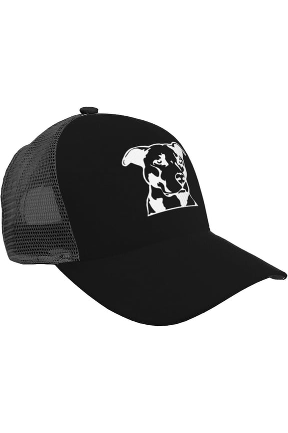 Love My Pitbull Mesh Baseball Hat Adjustable Curved Brim Baseball Cap Unisex