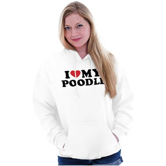 Love My Poodle Dog Owners Breed Pride Women Plus Size Graphic Pullover Hoodie Brisco Brands 2X