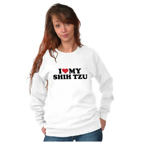 Love My Shih Tzu Dog Owner Funny Pet Women Crewneck Sweatshirt Brisco Brands X