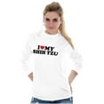 thumbnail image 1 of Love My Shih Tzu Dog Owner Funny Pet Women Plus Size Long Sleeve Graphic Tee Brisco Brands 2X, 1 of 5