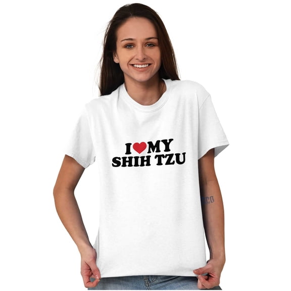 Love My Shih Tzu Dog Owner Funny Pet Women's Graphic T Shirt Tees Brisco Brands S