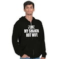 thumbnail image 1 of Love My Smokin Hot Wife Funny Spouse Men's Big & Tall Graphic Zip Up Hoodie Brisco Brands 3X, 1 of 5