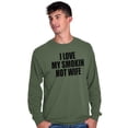 thumbnail image 1 of Love My Smokin Hot Wife Funny Spouse Men's Big & Tall Long Sleeve Graphic Tee Brisco Brands 2X, 1 of 5
