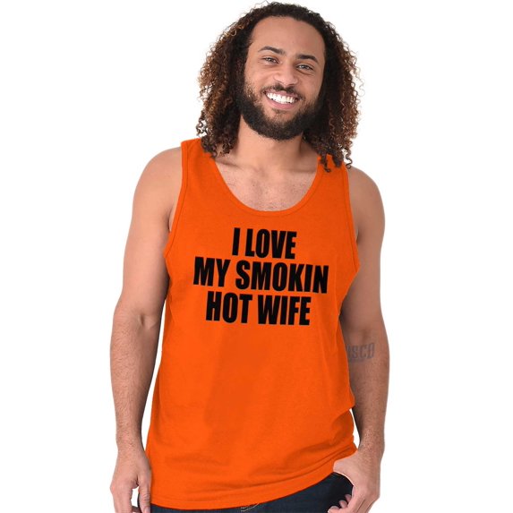 Love My Smokin Hot Wife Funny Spouse Tank Top Sleeveless Tee Men Brisco Brands S