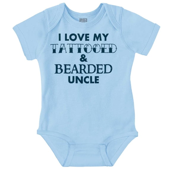 Love My Tattooed And Bearded Uncle Romper Boys or Girls Infant Baby Brisco Brands 12M