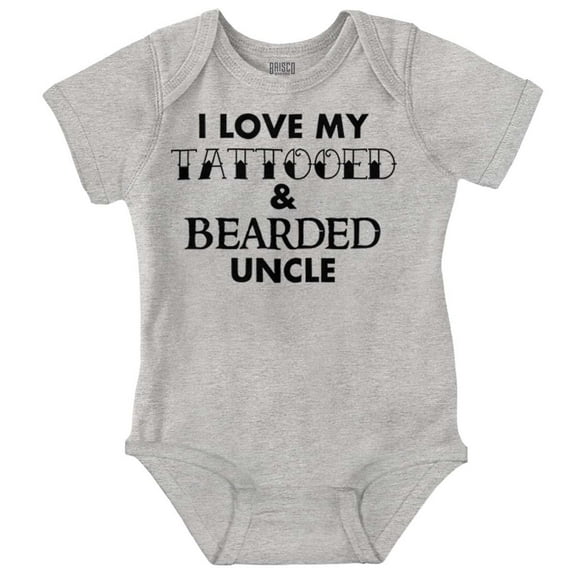 Love My Tattooed And Bearded Uncle Romper Boys or Girls Infant Baby Brisco Brands NB