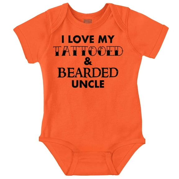 Love My Tattooed And Bearded Uncle Romper Boys or Girls Infant Baby Brisco Brands NB