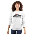 thumbnail image 1 of Love My Tattooed Boyfriend Romantic Women Plus Size Crewneck Sweatshirt Brisco Brands 2X, 1 of 5