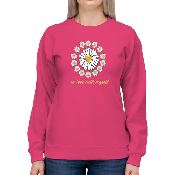 Love Myself Daisy Garland Sweatshirt Women -Image by Shutterstock, Female 3X-Large