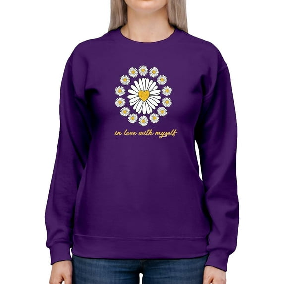 Love Myself Daisy Garland Sweatshirt Women -Image by Shutterstock, Female XX-Large
