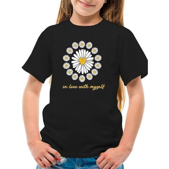 Love Myself Daisy Garland T-Shirt Juniors -Image by Shutterstock,  Small