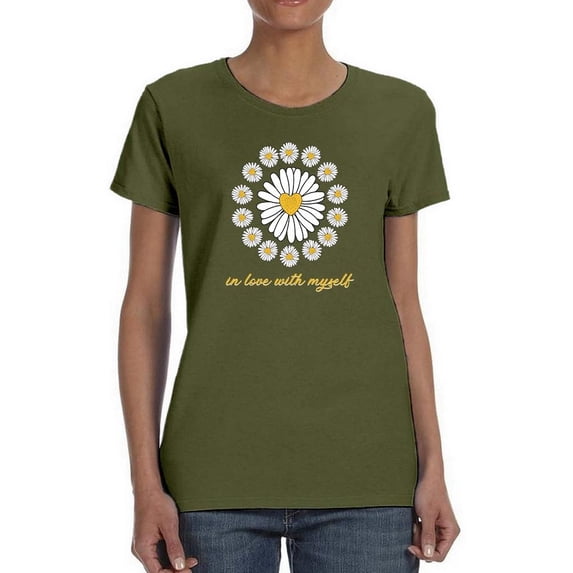 Love Myself Daisy Garland T-Shirt Women -Image by Shutterstock, Female 4X-Large