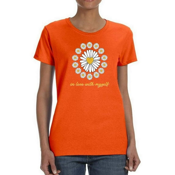 Love Myself Daisy Garland T-Shirt Women -Image by Shutterstock, Female Large