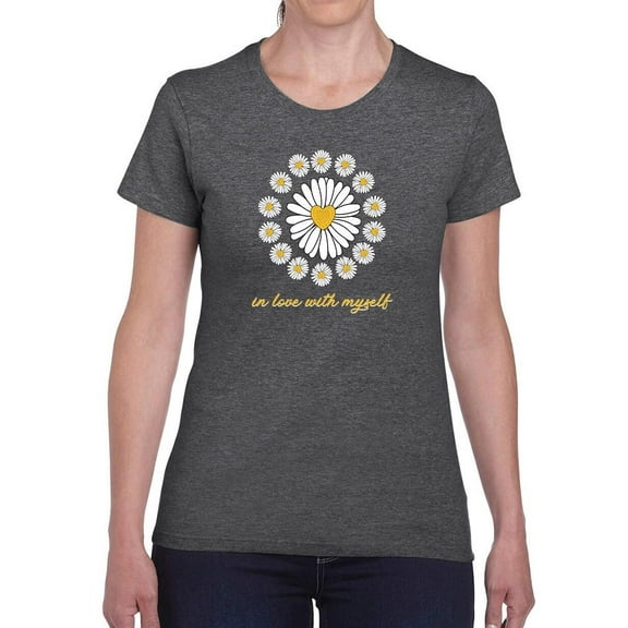 Love Myself Daisy Garland T-Shirt Women -Image by Shutterstock, Female Medium