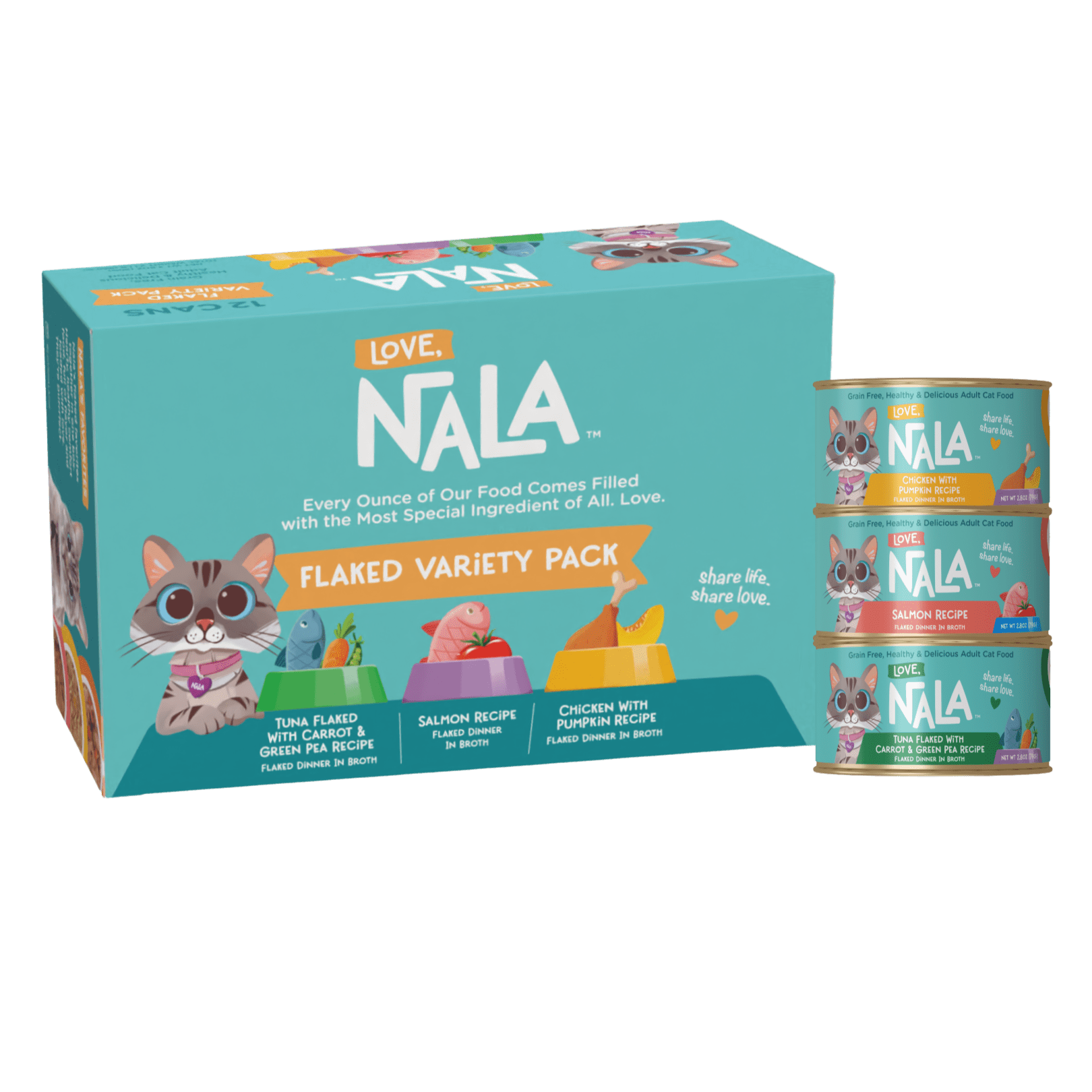 Love, Nala Flaked Variety Pack Adult Cat Food