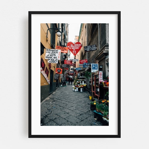 Love - Naples Campania Italy Photography Black Framed Wall Art Print 12 x 18 inches