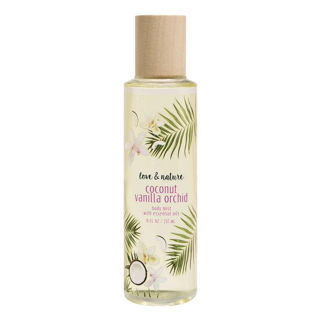 Love & Nature Vegan Fragrance Body Mist, Coconut Vanilla Orchid with ...