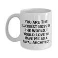 thumbnail image 1 of Love Naval architect Gifts, You are The Luckiest Boss in the World. I, Love Birthday 15oz Mug For Coworkers From Coworkers, 1 of 6