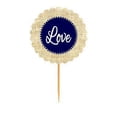 thumbnail image 1 of Love Navy Rustic Burlap Wedding Cupcake Decoration Topper Food Picks, 1 of 1