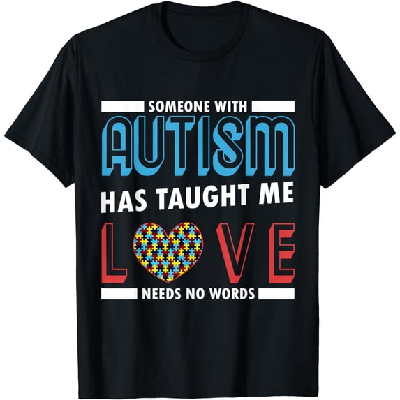 Love Needs No Words Puzzle Heart Cool Autism Awareness Gift T-Shirt