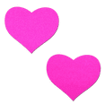 thumbnail image 1 of Love: Neon Pink Day-Glow Lycra HeartNipple Pasties by Pastease®, 1 of 3