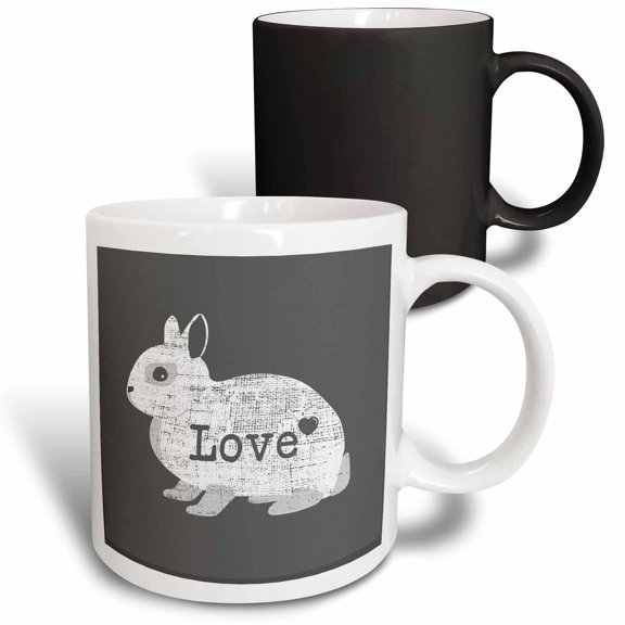 3drose, Love Netherland Dwarf Rabbit Distressed, 11oz Magic Transforming Mug