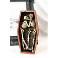 thumbnail image 1 of Love Never Dies Day Of The Dead Skeleton Couple Kissing Inside Coffin Statue, 1 of 9