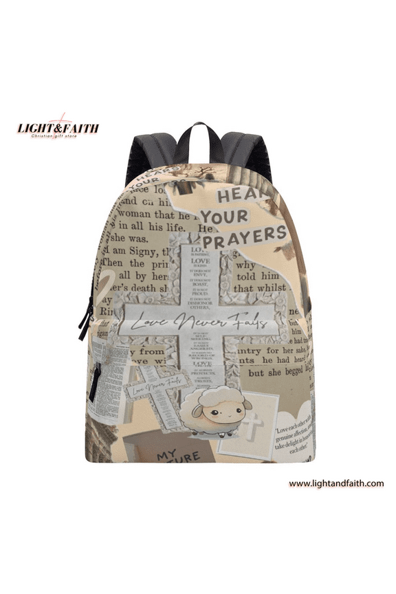 Love Never Fails Backpack, Jesus Backpack, Christian Jesus Backpack