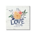 thumbnail image 1 of Love Never Fails Blushing Roses 1 Corinthians 13:7 Religious Graphic Art Gallery-Wrapped Canvas Print Wall Art, 1 of 6
