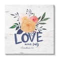 thumbnail image 1 of Love Never Fails Blushing Roses 1 Corinthians 13:7 Religious Graphic Art Gallery-Wrapped Canvas Print Wall Art, 1 of 5
