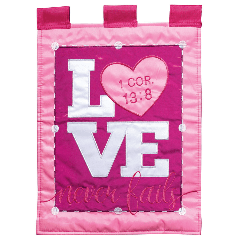 Pink Double Sided Valentine's Day Garden Flag