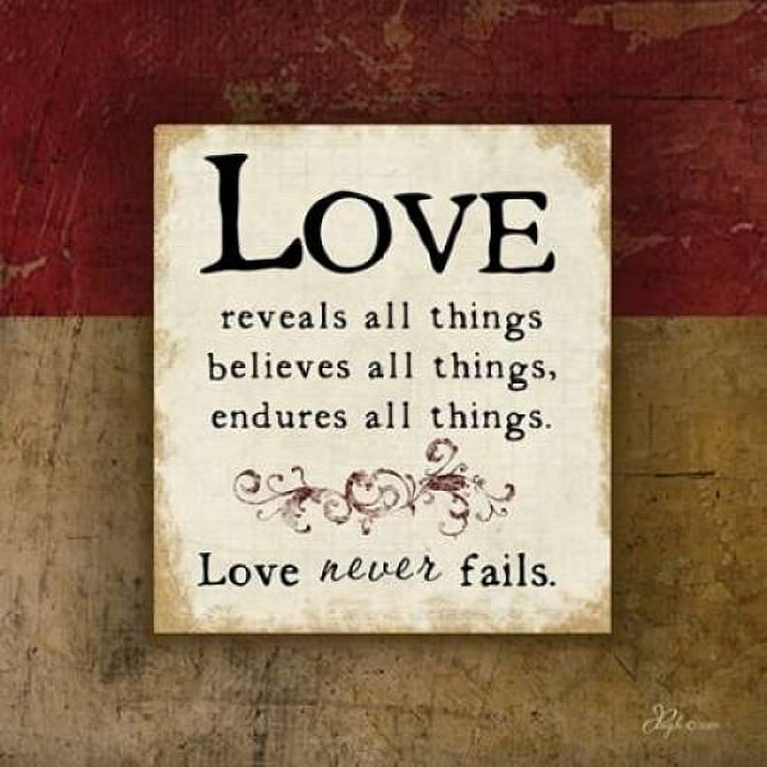 Love Never Fails Canvas Art - Jennifer Pugh (24 x 24)
