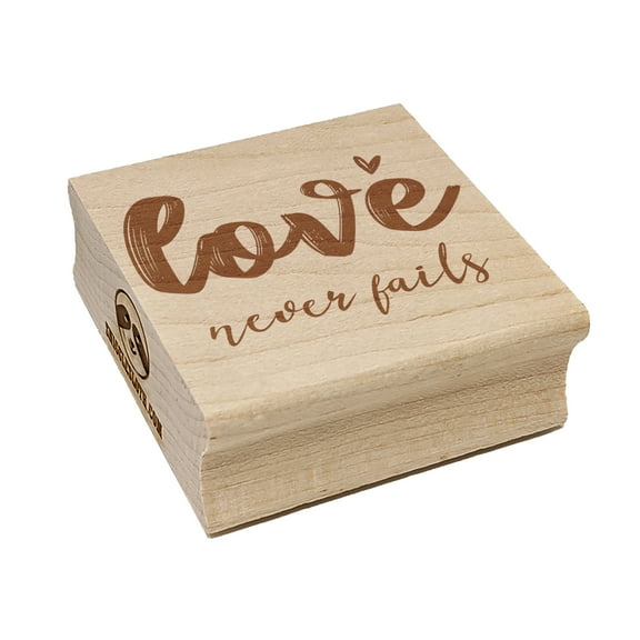 Love Never Fails Inspirational Bible Verse Square Rubber Stamp Stamping Scrapbooking Crafting - Medium 1.75in