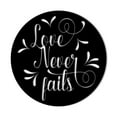 thumbnail image 1 of Love Never Fails Metal Wall Sign Sign Decorative Accent Decor Wall Decor Love Sign Bible Quote - 3 Sizes / 13 Colors - Anniversary Gift Idea Husband Wife Indoor Outdoor Made in USA, 1 of 6