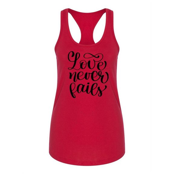 Love Never Fails Racerback Tank Women -Image by Shutterstock, Female Medium