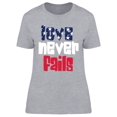 thumbnail image 1 of Love Never Fails U.s.a. T-Shirt Women -Image by Shutterstock, Female Small, 1 of 2