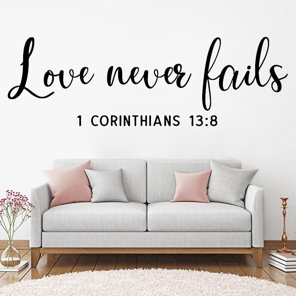 Love Never Fails Wall Decal Vinyl Decal 1 Corinthians 13:8 Christian ...