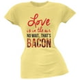 thumbnail image 1 of Love, No Wait.. Bacon Yellow Soft Juniors T-Shirt - Medium, 1 of 1