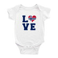 thumbnail image 1 of Love Norway Flag Heart Cute Baby Rompers Newborn Clothes Outfits (White, 12-18 Months), 1 of 5