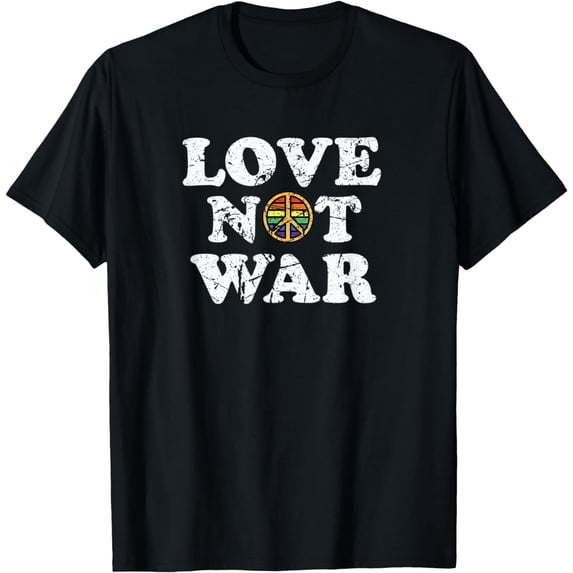 Love Not War Pro Peace Anti War Vintage Distressed T-Shirt