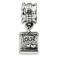 thumbnail image 1 of Love Note Dangle Charm .925 Sterling Silver Antique Finish Reflection Beads - QRS477, 1 of 4