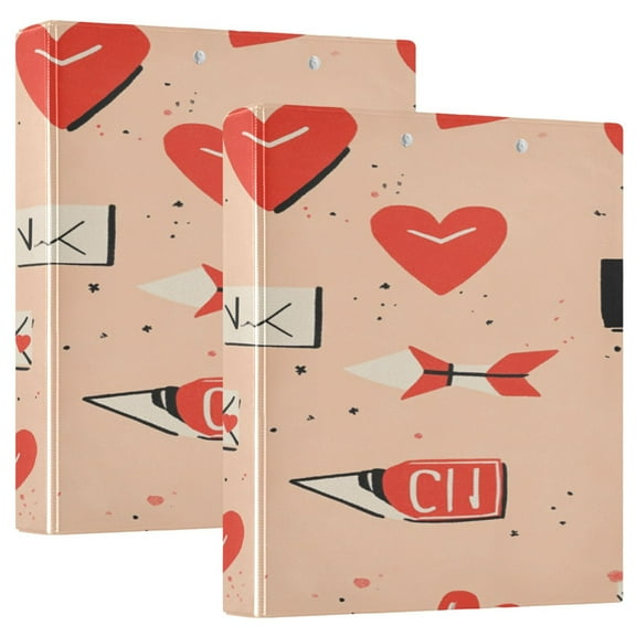 Love Notes 12.4x10.6in PVC Round Ring Binder, D-Ring 3-Hole, Metal Clip, 200 Sheets
