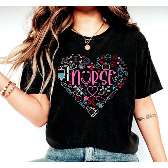 Love Nurse Appreciation Registered Medical Health RN T-Shirt - All Size S-5XL