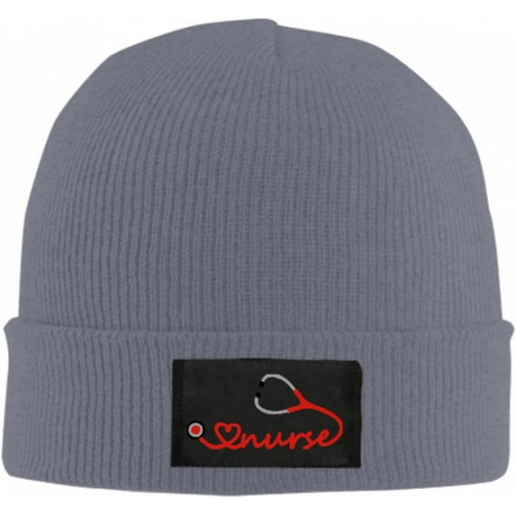 Love Nurse Beanie Hat for Women Men Winter Hat Cuffed Winter Beanie Warm Skull Cap Plain Knit Hat Cap