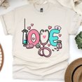 thumbnail image 1 of Love Nurse Graphic T-Shirt for Women Men | Cute Medical Pastel Tee, Natural, Size L, 1 of 6