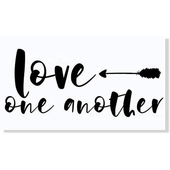 Love One Another Arrow Wall Sticker Vinyl Letters Decals Home Décor, 23x10-Inch Black