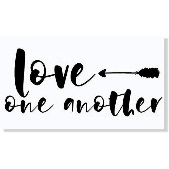 Love One Another Arrow Wall Sticker Vinyl Letters Decals Home Décor, 23x10-Inch Black