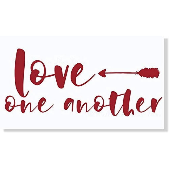 Love One Another Arrow Wall Sticker Vinyl Letters Decals Home Décor, 23x10-Inch Red