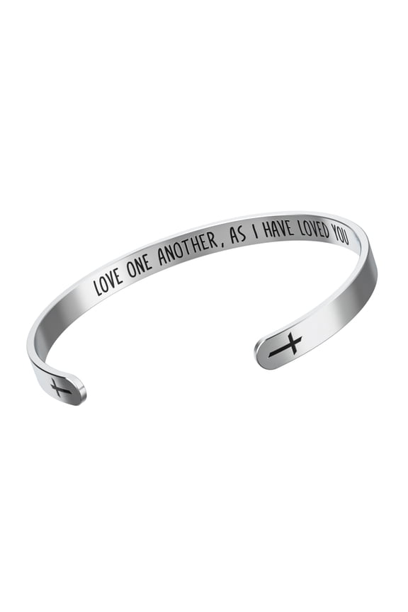Love One Another As I Have Loved You Cross Bracelet  Religious Bracelet  John 15:12  Catholic or Christian Women & Girls