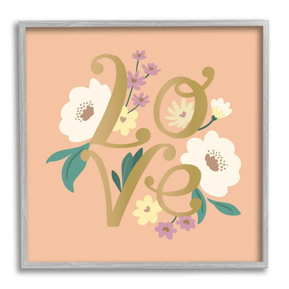 Love Orange Blossom Arrangement Botanical & Floral Graphic Art Gray Framed Art Print Wall Art